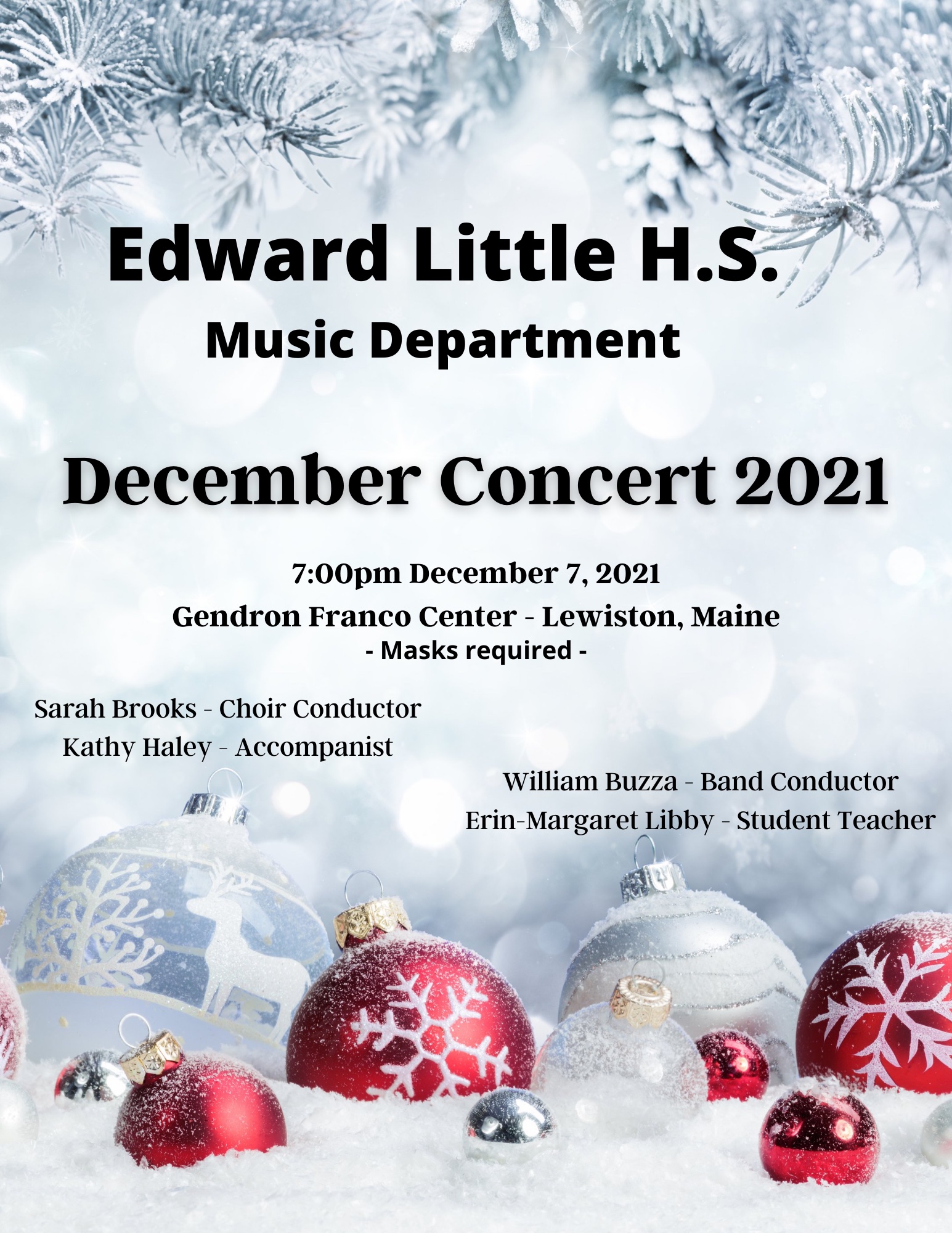 Conductor Fucks Student Porn - Edward Little H.S. Music Department's Winter Concert â€“ Riverfront  Performing Arts & Events